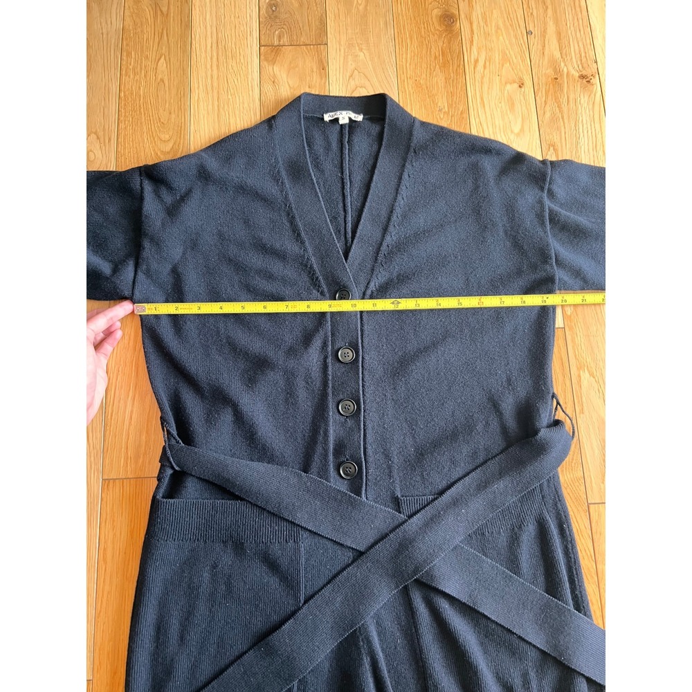 Alex Mill Sweater Jumpsuit Black Wool Cotton Belted Long Sleeve Womens Small - Picture 5 of 8